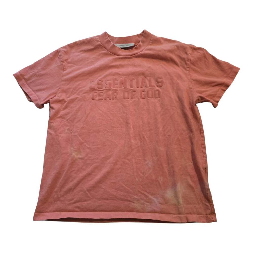 Essentials Fear of God Short-Sleeve Tee Adult Small Coral reverse tie dye